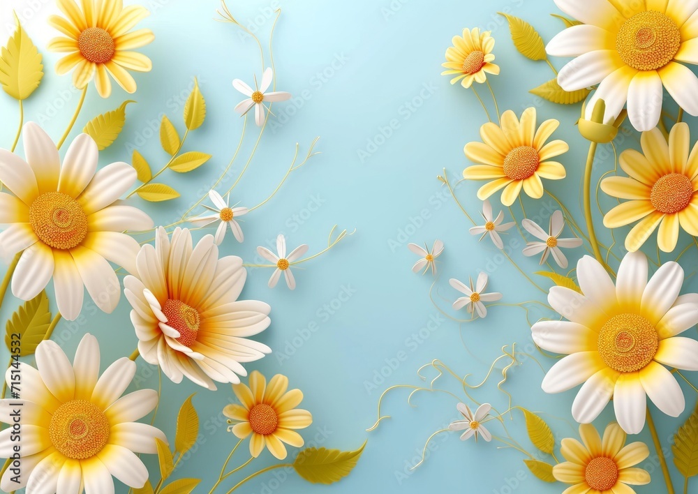 Obraz premium Get Well Soon Card Flowers Cheerful Bright Vibrant, Background Image Wallpaper 5x7