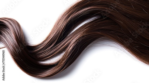 Brown shiny hair on white background, isolated