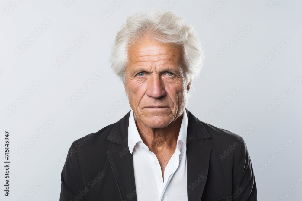 Portrait of senior man with grey hair looking at the camera. Portrait of senior man with grey hair looking at the camera.