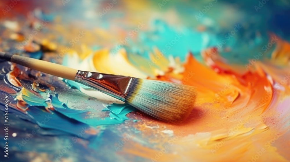 Fototapeta premium Closeup of intricate brush strokes on a stunning oil painting.