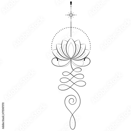 Unalome decorative shape