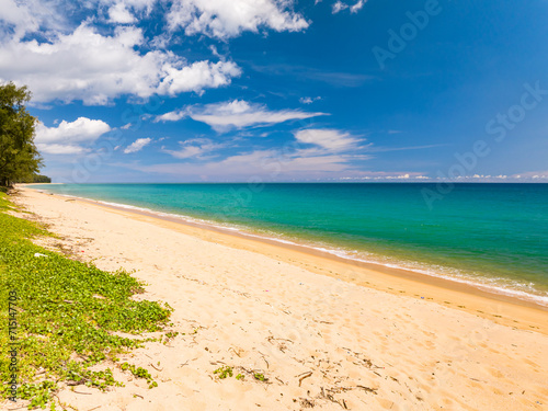Fototapeta Naklejka Na Ścianę i Meble -  Beautiful sea beach background,Amazing sea ocean in good weather day,Nature beach sand background