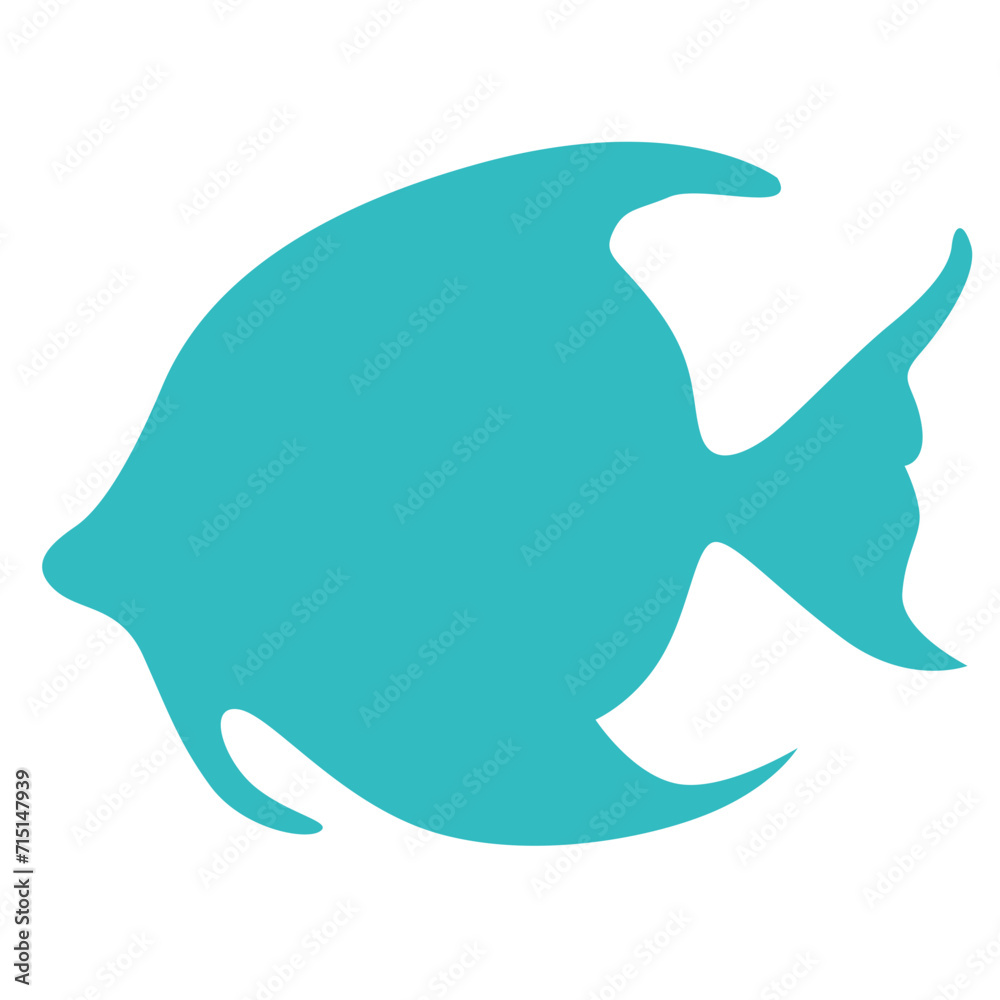 Realistic fish silhouette
