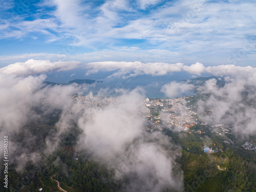 aerial view mountains landscape