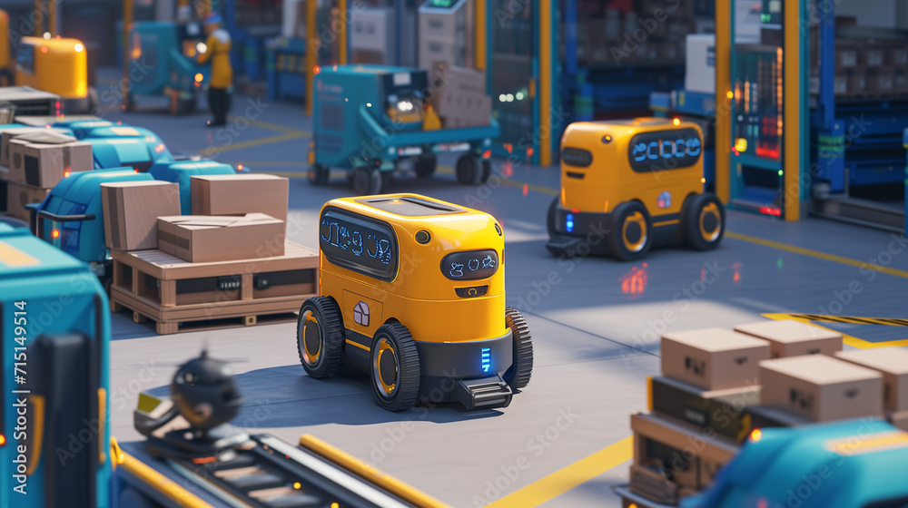 Futuristic Synergy: AI Machines and Humans in a Logistics Center