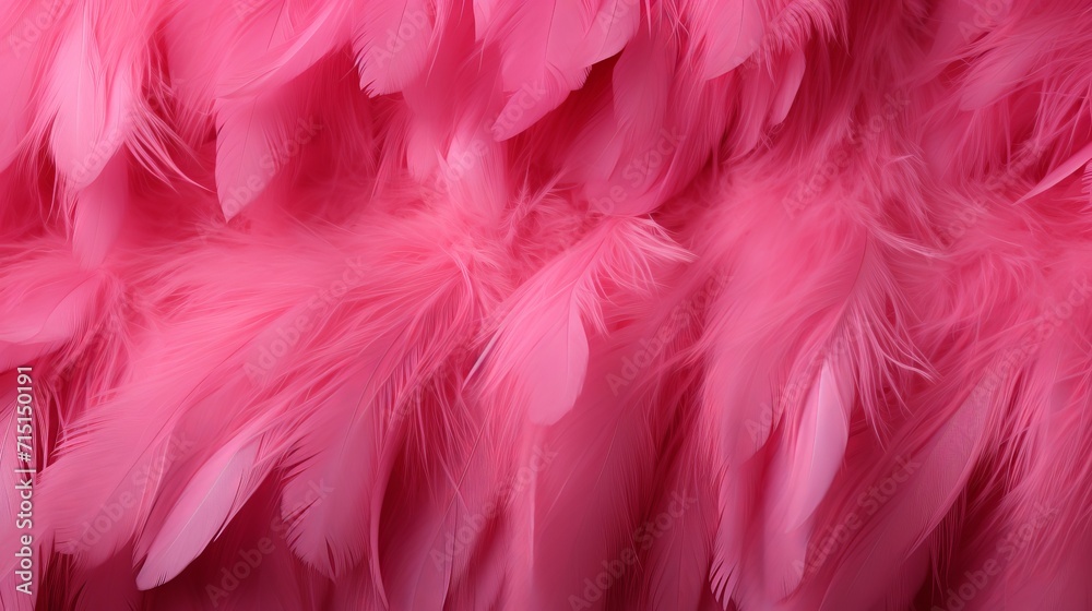 Trendy pink feather texture background   close up macro shot of abstract fluffy pink feathers