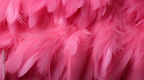 Trendy pink feather texture background   close up macro shot of abstract fluffy pink feathers