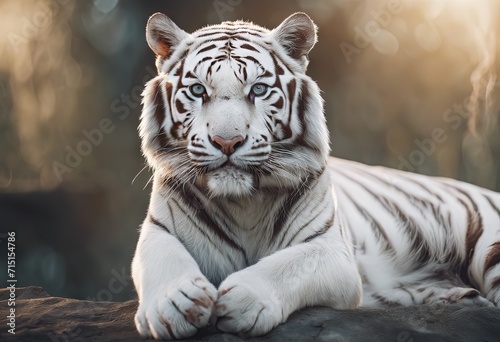 A White Tiger in the Forest for World Wildlife Day Background