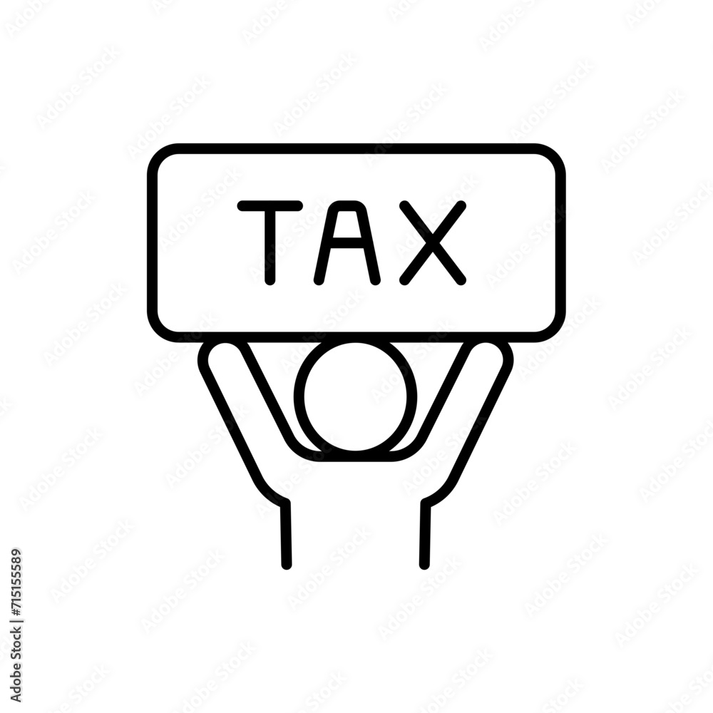 Tax people outline icons, minimalist vector illustration ,simple transparent graphic element .Isolated on white background