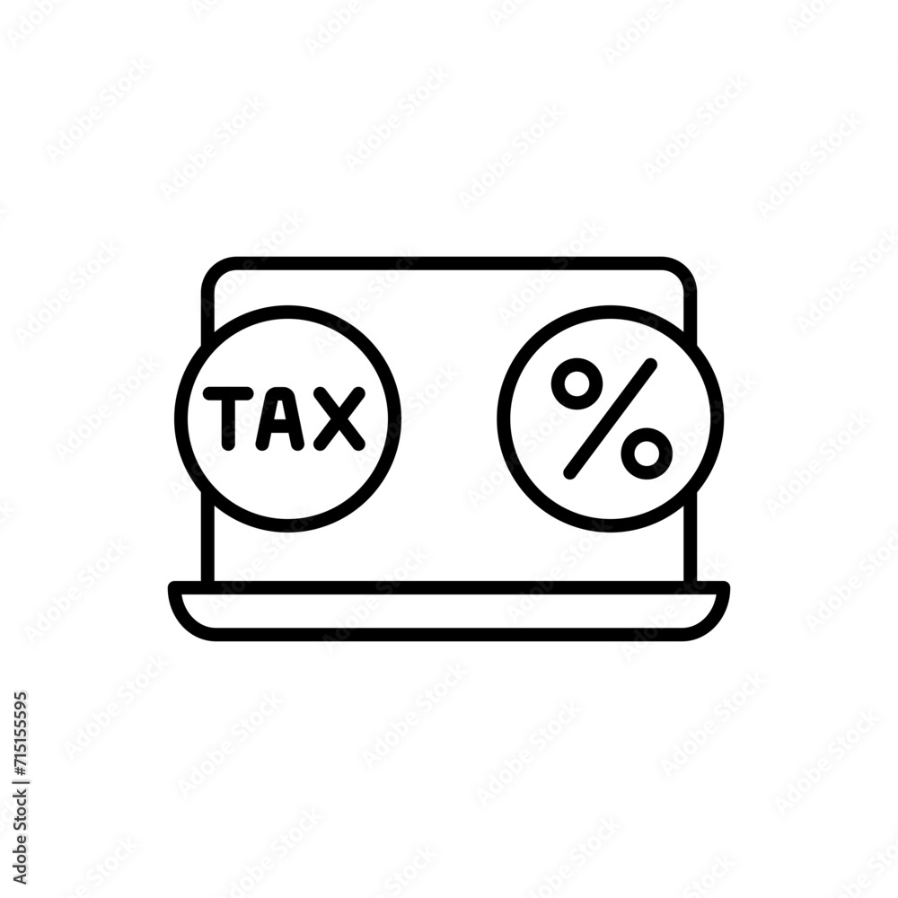 Tax device outline icons, minimalist vector illustration ,simple transparent graphic element .Isolated on white background Tax device outline icons, minimalist vector illustration ,simple transparent graphic element .Isolated on white background