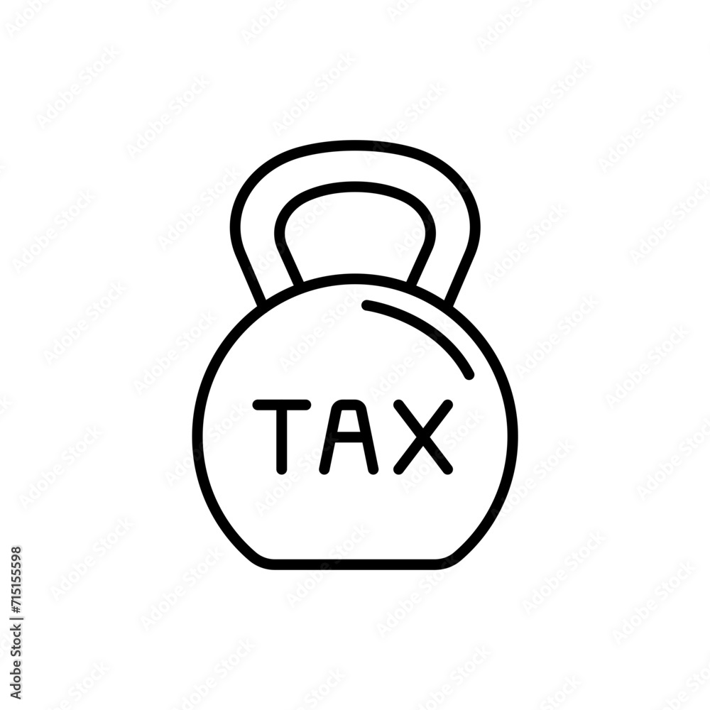 Tax dumbbell outline icons, minimalist vector illustration ,simple transparent graphic element .Isolated on white background Tax dumbbell outline icons, minimalist vector illustration ,simple transparent graphic element .Isolated on white background