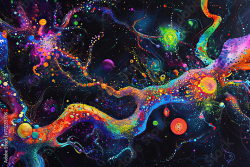 Psychedelic Neuro Art Texture Pack - Abstract and Colorful Neural-Inspired Designs for Creative Projects, Perfect for Dynamic and Surreal Artistic Backgrounds, Generated AI