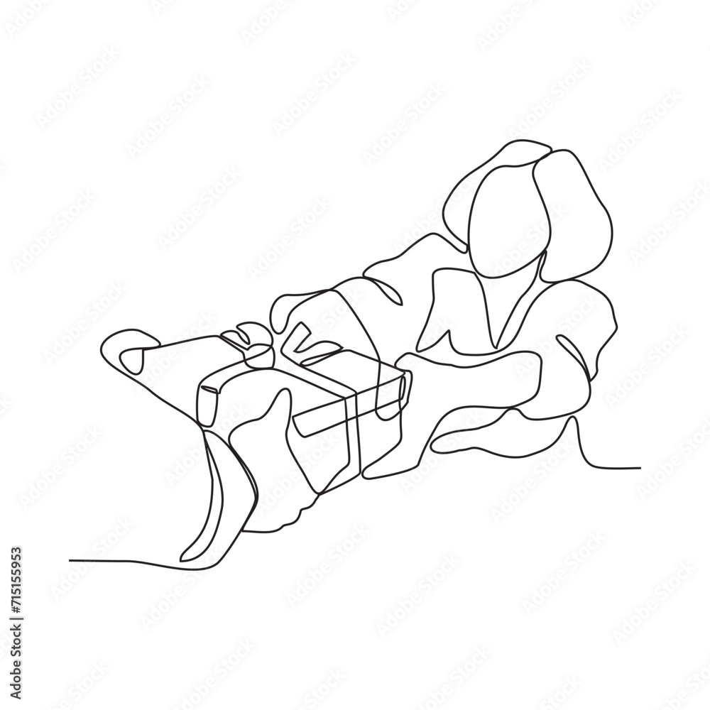 One continuous line drawing of give a gift to your girlfriend on her birthday or any other occasion vector illustration. Sweet couple activity illustration in simple linear style vector concept.
