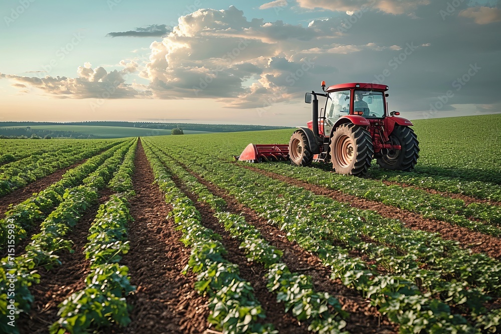 tractor in a crop field
tractor in a crop field
