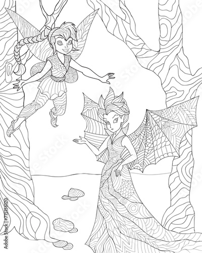 Fairies coloring page of a child
