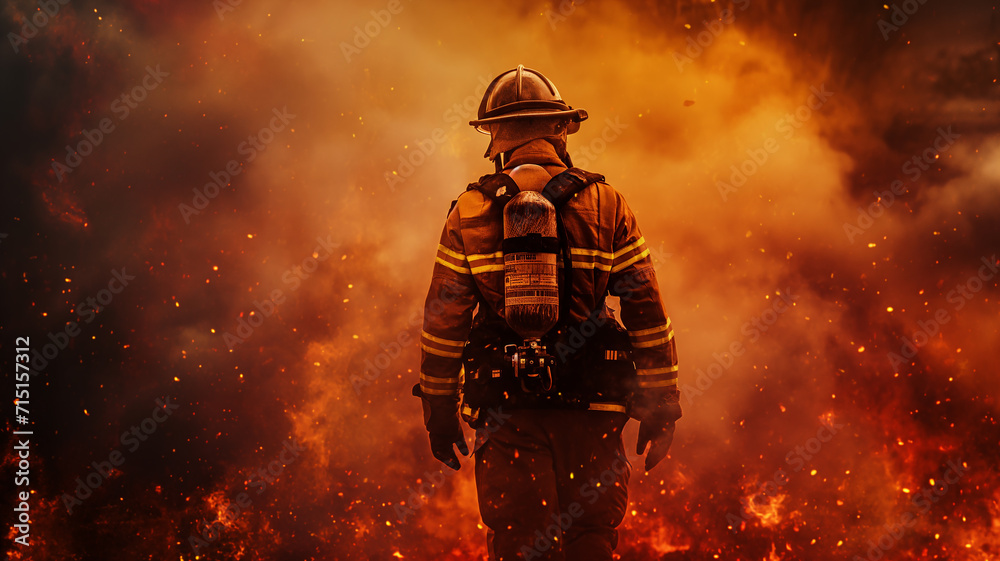 a firefighter fighting a fire a firefighter fighting a fire