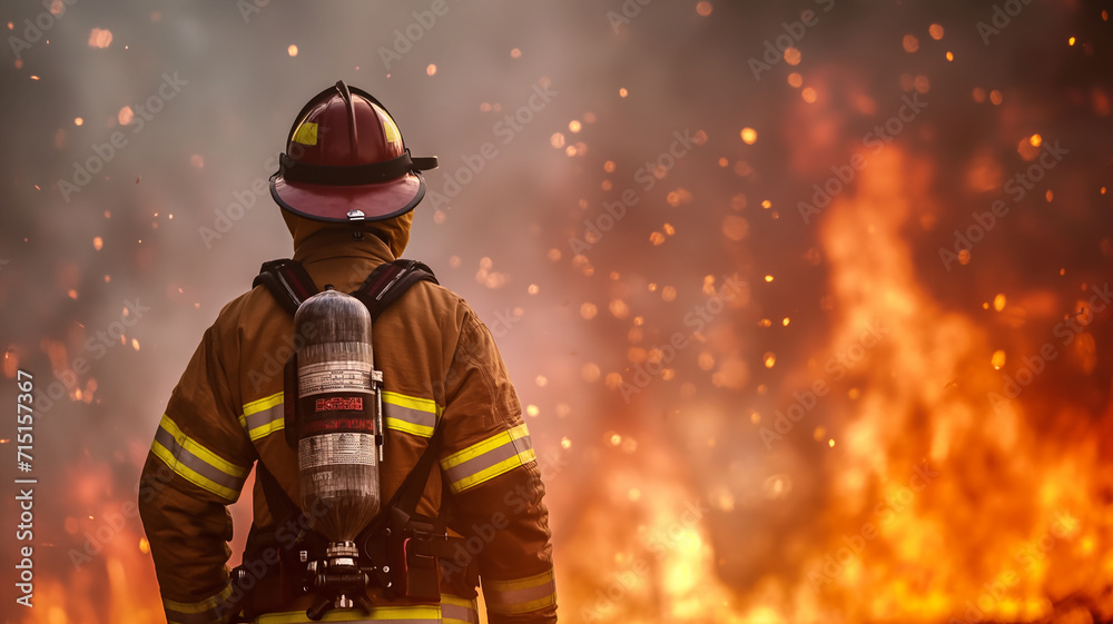 a firefighter fighting a fire a firefighter fighting a fire