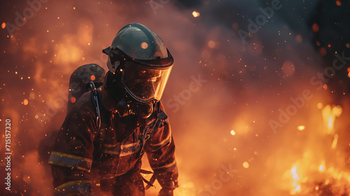 a firefighter fighting a fire © Creative-Touch