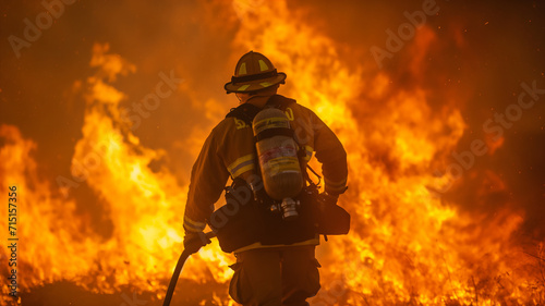 a firefighter fighting a fire