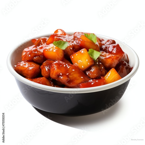 a sweet & sour paok, studio light , isolated on white background photo