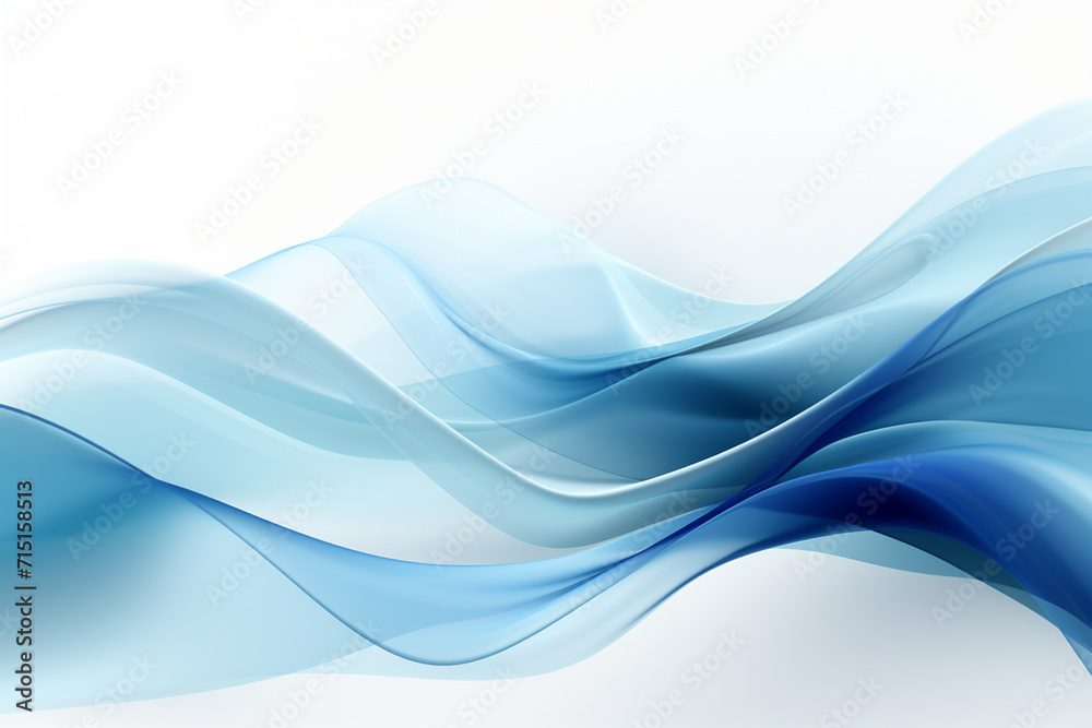 Naklejka premium abstract background with smooth blue silk or satin wavy lines