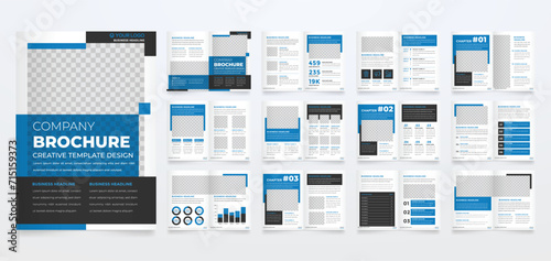 set of minimalist business brochure template with simple style and modern layout photo