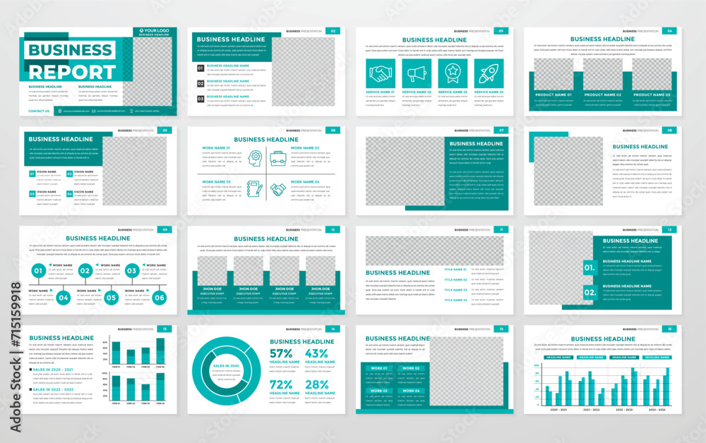set of presentation layout template with minimalist style and modern concept use for business profile and annual report - obrazy, fototapety, plakaty 