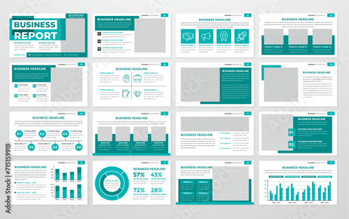 set of presentation layout template with minimalist style and modern concept use for business profile and annual report