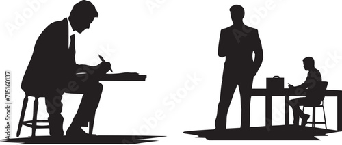 Silhouette Office Manager vector illustration