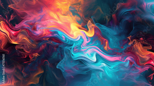A bright fluid background with explosive colors that resembles an abstract painting