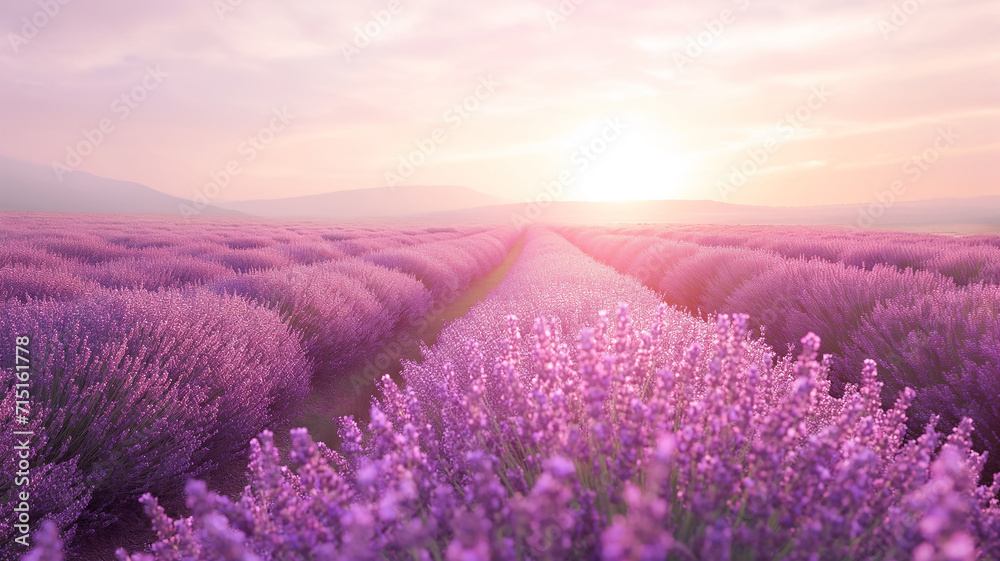 lavender field at sunset