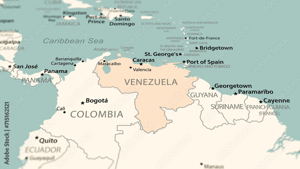 Venezuela on the world map.