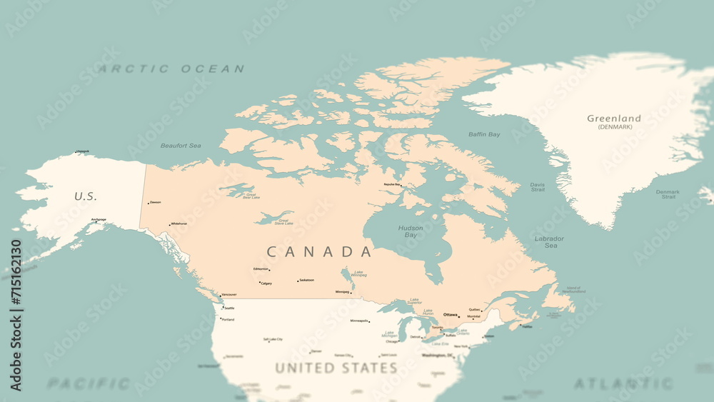 Canada on the world map.