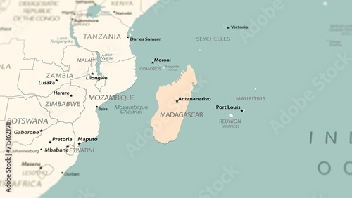 Madagascar on the world map.