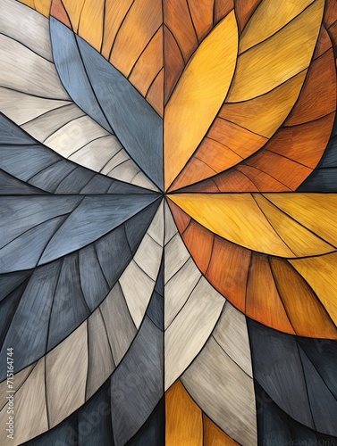 Contemporary Geometric Nature Forms: Modern Art, Abstract Wall Decor, Geometric Design