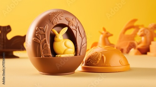 Indulge in the perfect harmony of sweet and tangy with this mouthwatering bunnyshaped chocolate. The milk chocolate shell crumbles gently to reveal a generous layer of tangysweet passion photo