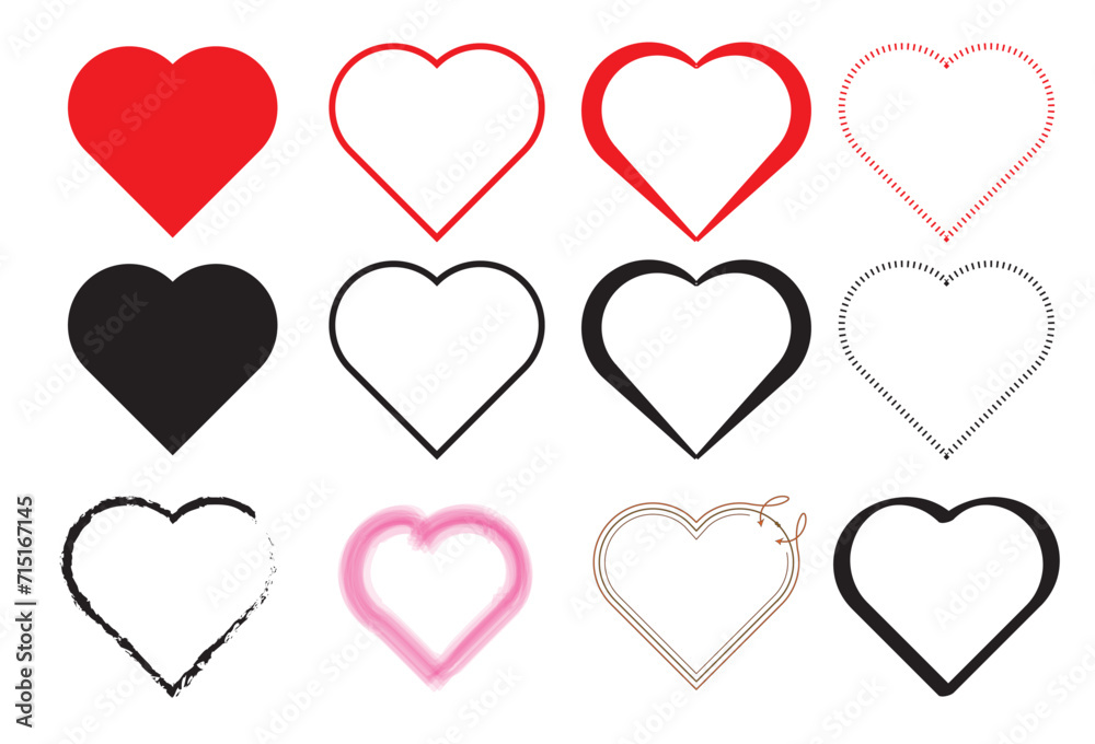 set of hearts. Design elements for Valentine's Day, Vector illustration. set of hearts. Design elements for Valentine's Day, Vector illustration.