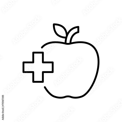 Healthy fruit outline icons, minimalist vector illustration ,simple transparent graphic element .Isolated on white background