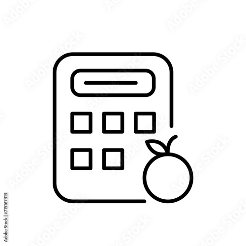 Diet calculation outline icons, minimalist vector illustration ,simple transparent graphic element .Isolated on white background