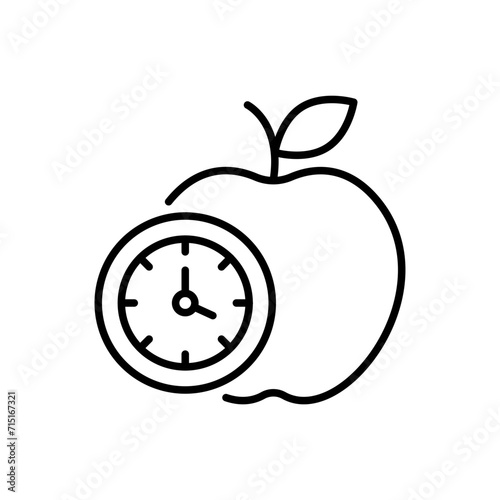 Diet time outline icons, minimalist vector illustration ,simple transparent graphic element .Isolated on white background