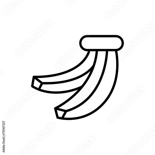 Banana fruit outline icons, minimalist vector illustration ,simple transparent graphic element .Isolated on white background