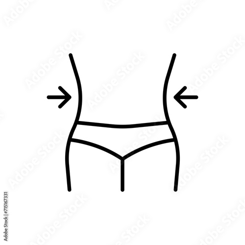 Slim body outline icons, minimalist vector illustration ,simple transparent graphic element .Isolated on white background
