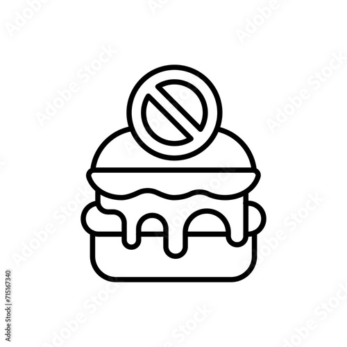 No burger outline icons, minimalist vector illustration ,simple transparent graphic element .Isolated on white background