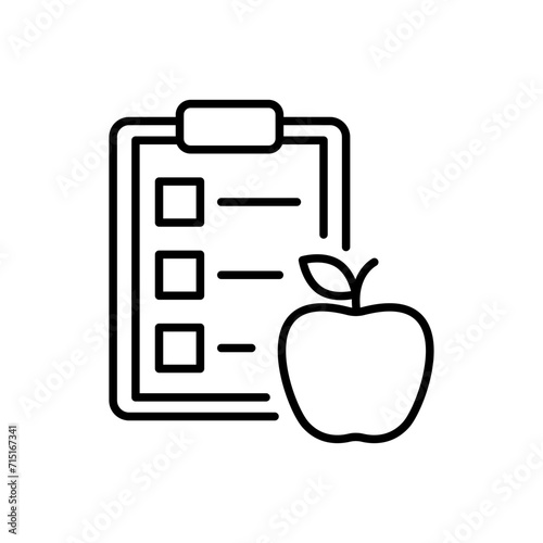 Diet report outline icons, minimalist vector illustration ,simple transparent graphic element .Isolated on white background