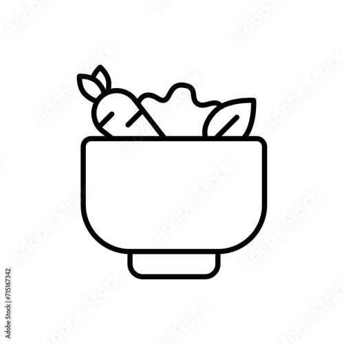 Salad outline icons, minimalist vector illustration ,simple transparent graphic element .Isolated on white background