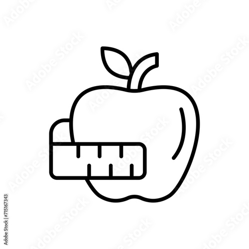 Diet fruit outline icons, minimalist vector illustration ,simple transparent graphic element .Isolated on white background