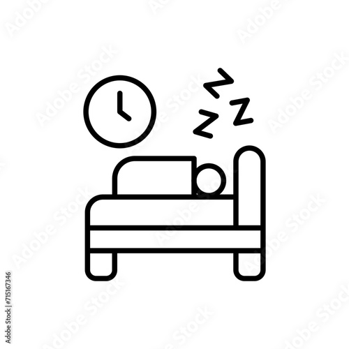 Sleep well outline icons, minimalist vector illustration ,simple transparent graphic element .Isolated on white background