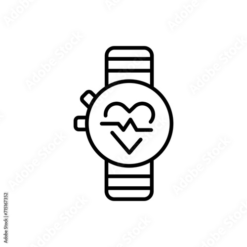 Smartwatch outline icons, minimalist vector illustration ,simple transparent graphic element .Isolated on white background