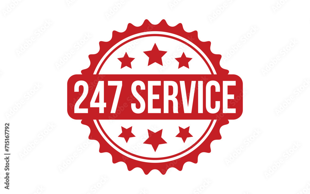 Red 247 Service Rubber Stamp Seal Vector Red 247 Service Rubber Stamp Seal Vector