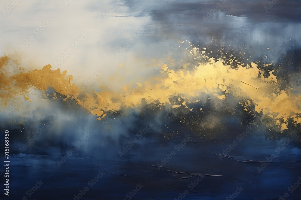 Abstract background with blue and yellow paint